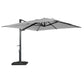 Mondawe 10ft Solar-Powered Cantilever Umbrella 90¡ã Adjustable Tilt Patio Umbrella with Base