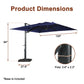 Mondawe 10ft Solar-Powered Cantilever Umbrella 90¡ã Adjustable Tilt Patio Umbrella with Base