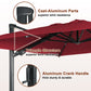 10ft/13ft Square Aluminum 90° Adjustable Tilt Umbrella with Base for Outdoor Patio Umbrella