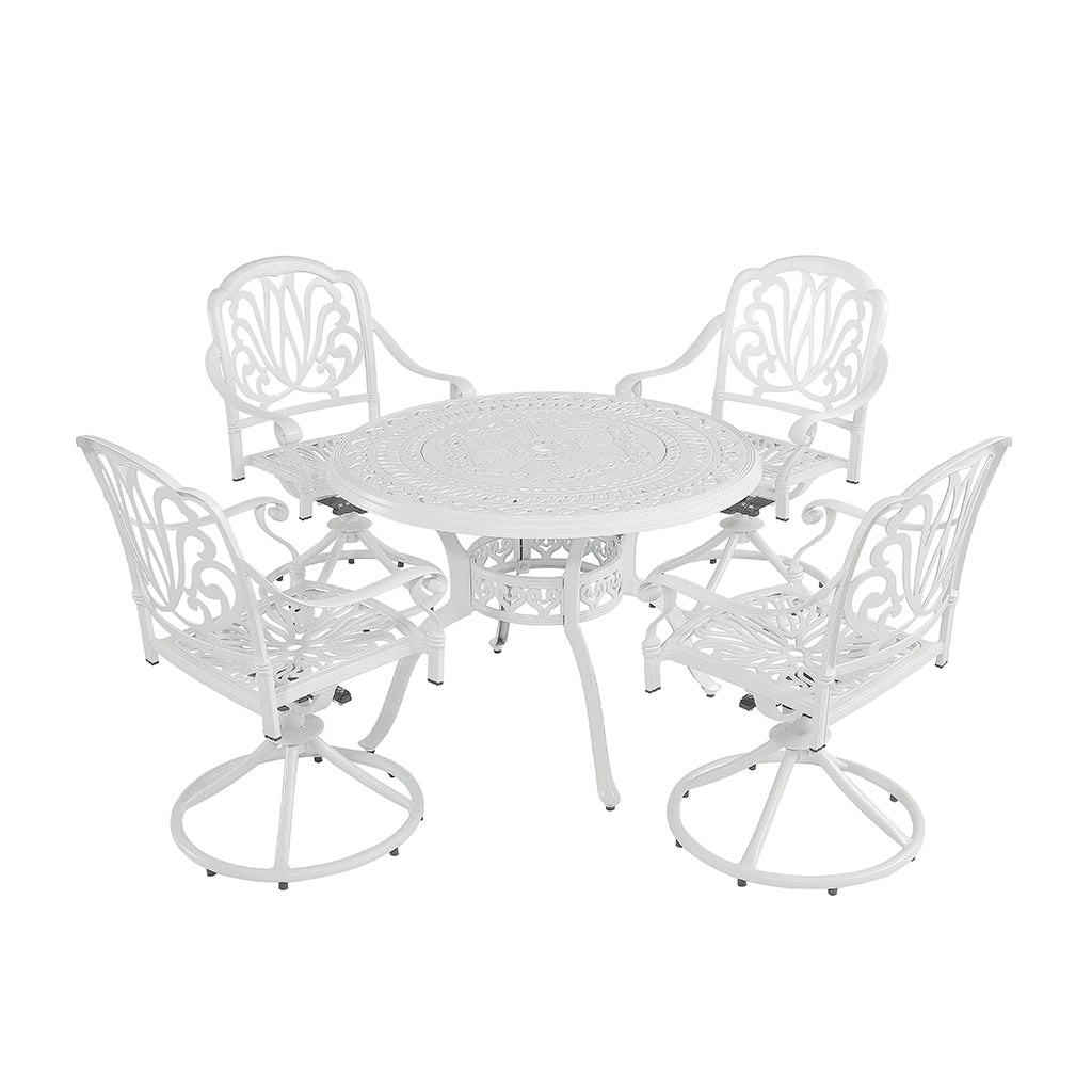 MONDAWE 5-Piece Cast Aluminum Patio Dining Set With 4 Swivel Chairs