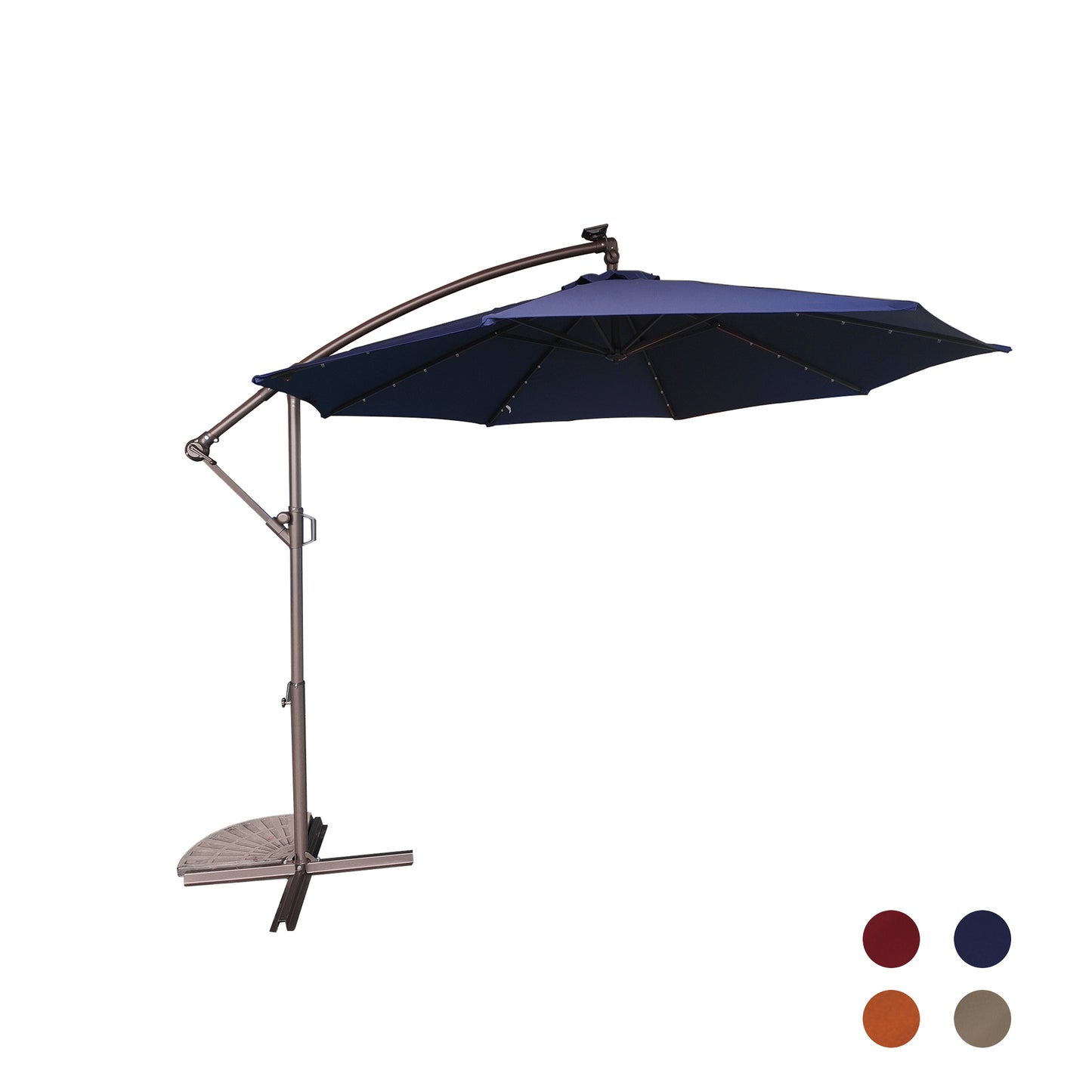 MONDAWE 10 Ft Solar LED Cantilever Patio Offset Umbrella