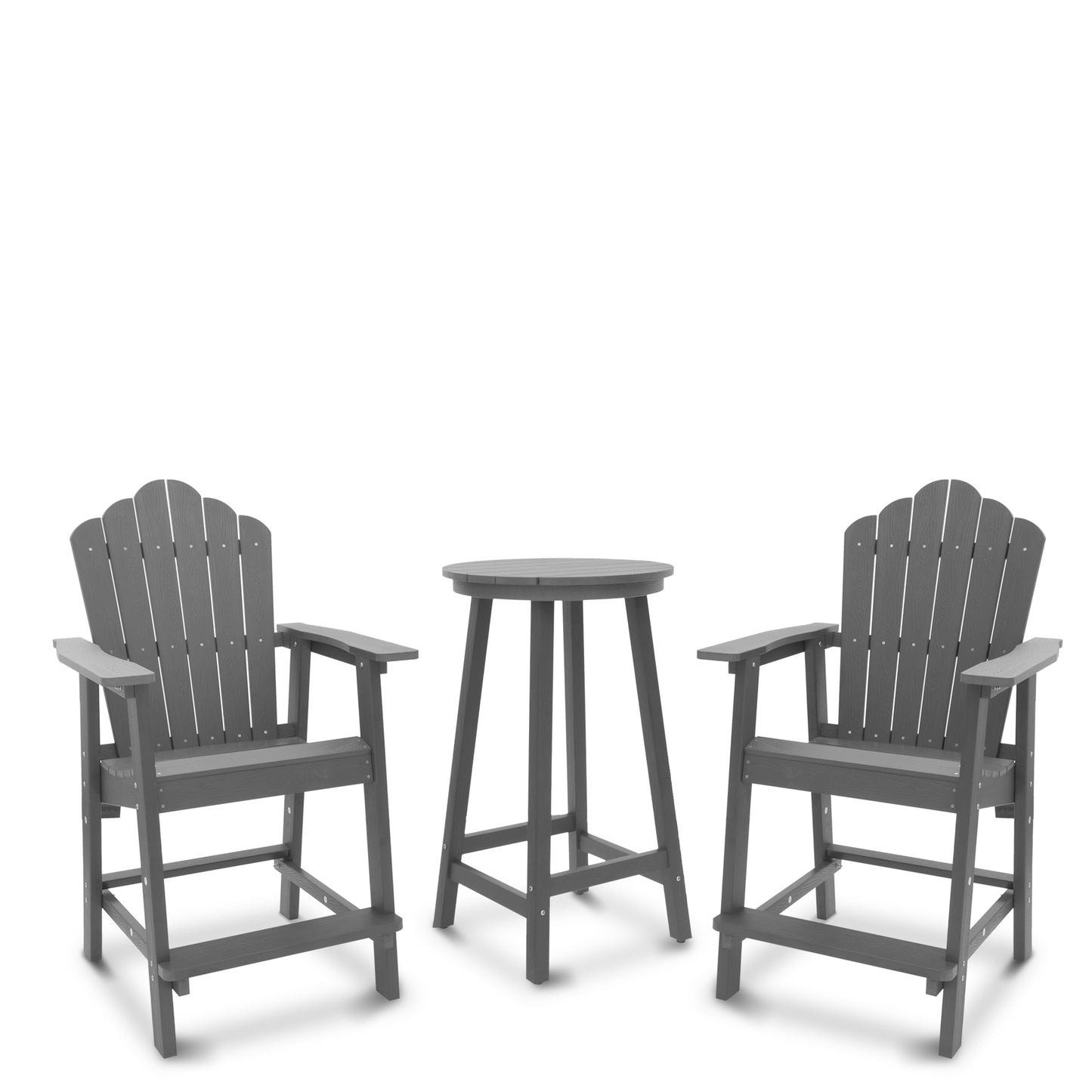 MONDAWE 3 Pieces Outdoor Patio Adirondack Chair and Table Outdoor Bar Set
