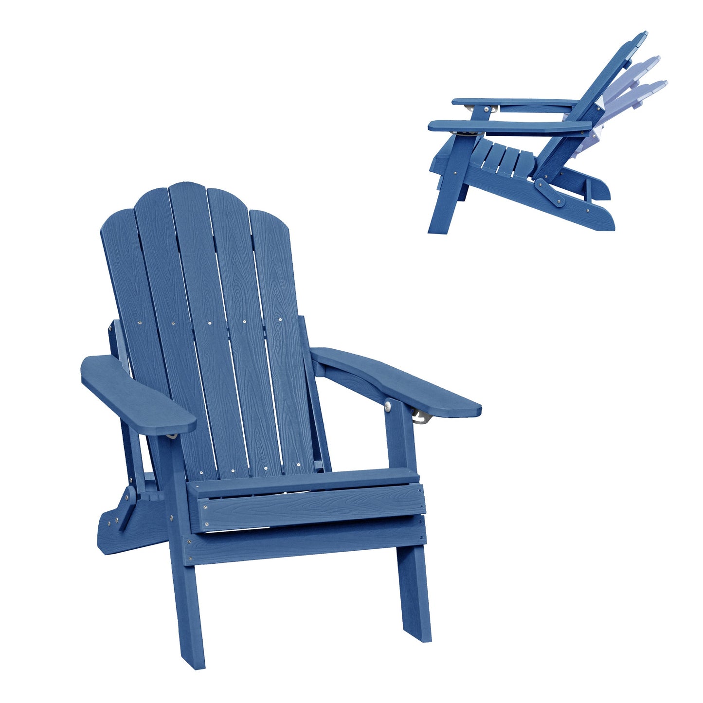 MONDAWE Adjustable Adirondack Chair with Cup Holder, All Weather Chair for Deck