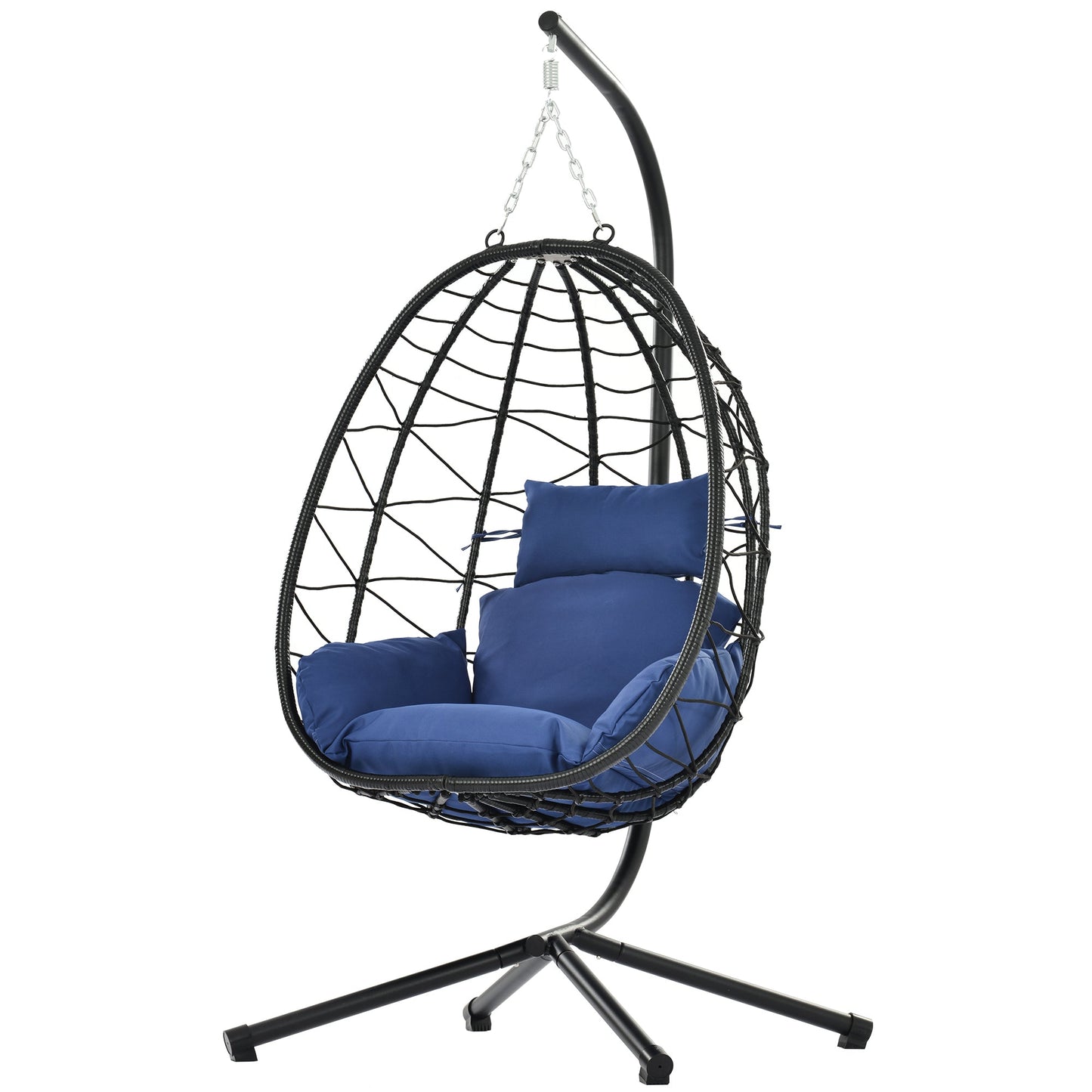 MONDAWE Wicker Hanging Egg Basket Hammock Chair with Cushions