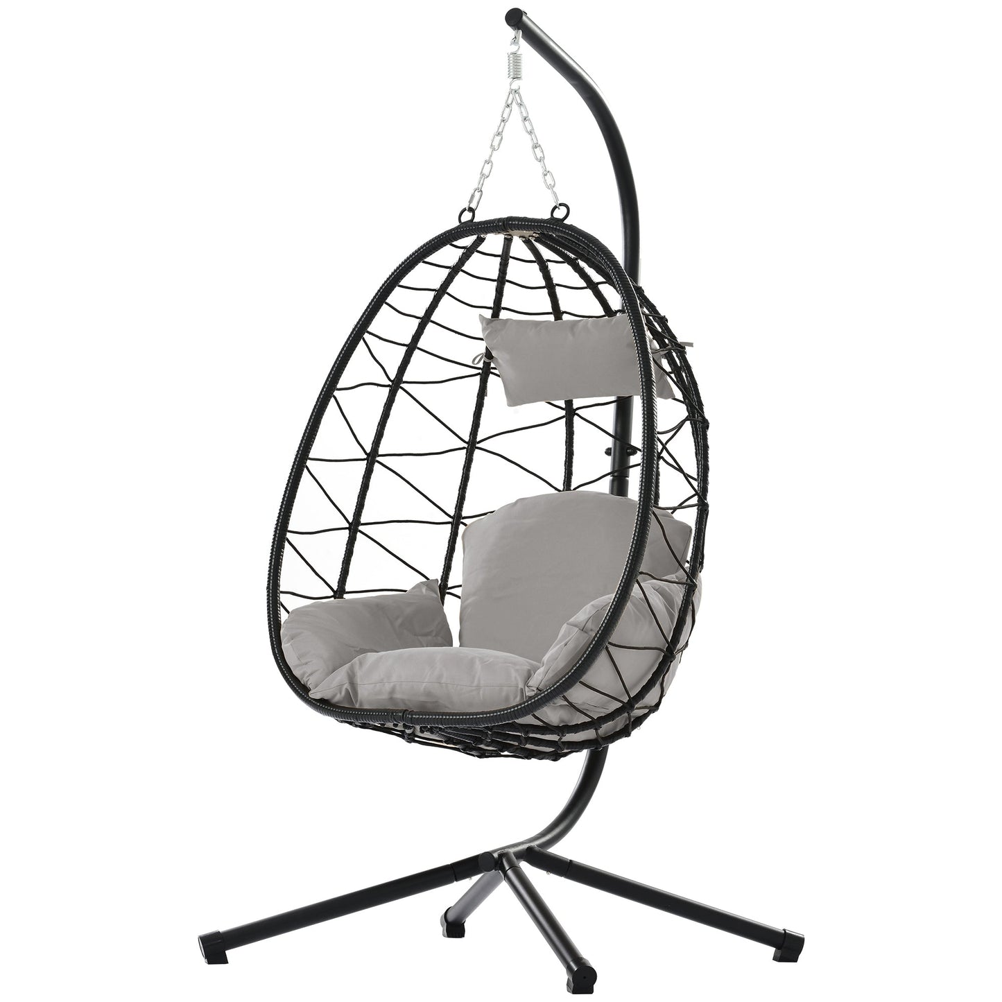 MONDAWE Wicker Hanging Egg Basket Hammock Chair with Cushions