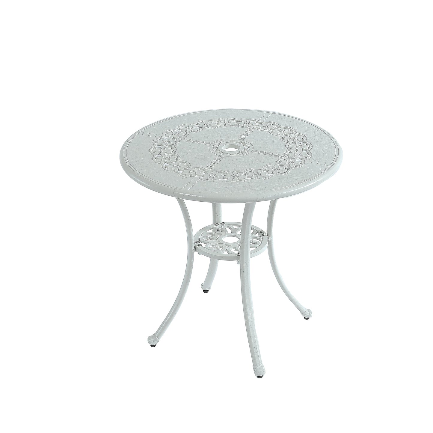 MONDAWE Exquisite Patio Table Round Outdoor Dinging Coffee Table with Umbrella Hole