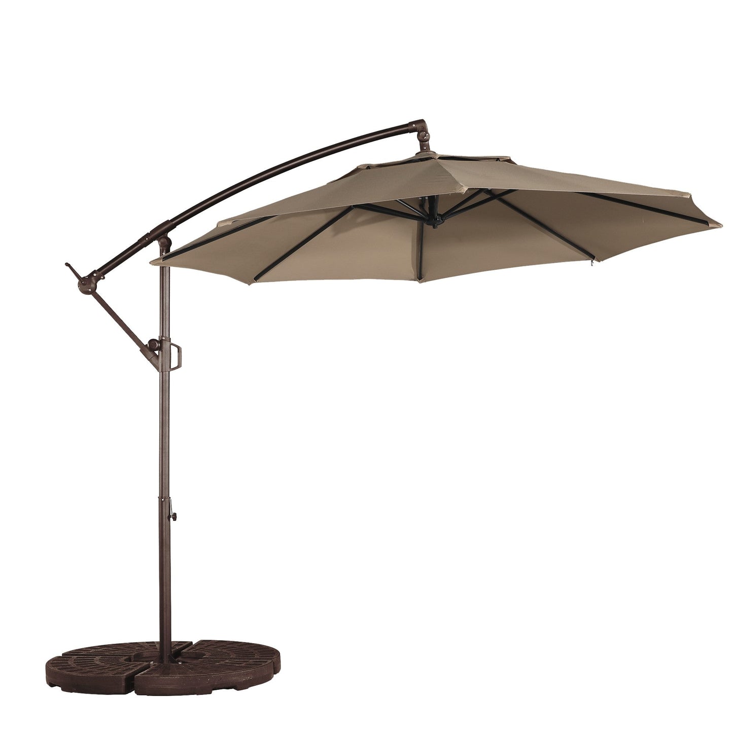 MOODHT11_PRNT Mondawe 11ft Cantilever/Offset Hanging Patio Umbrella with Easy Tilt and Crank 360 Rotate