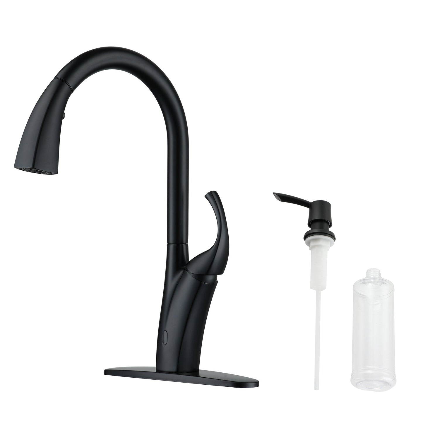 MONDAWE 3-Spray Patterns Single Handle Touchless Pull-out Kitchen Faucet Wtih Soap dispenser