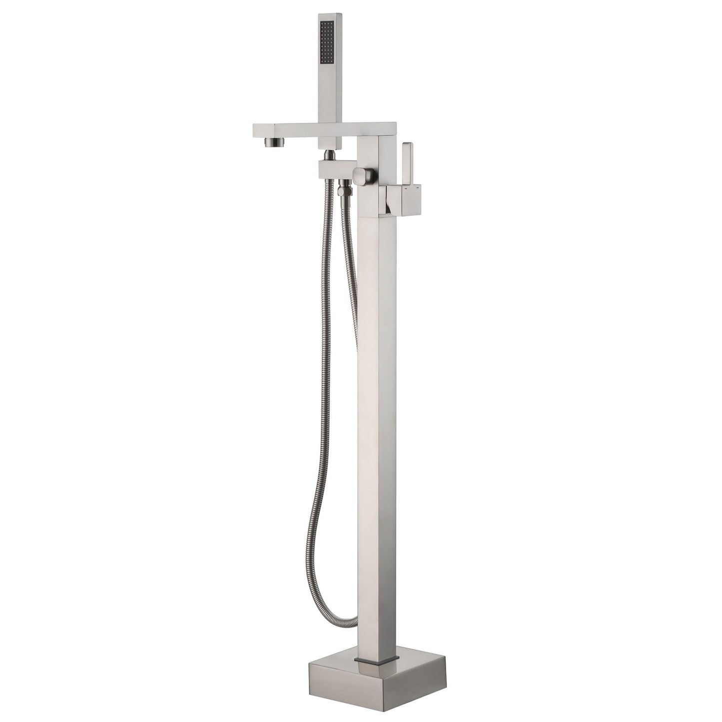 Single-Handle Freestanding Bathtub Faucet with Hand Shower(Brush Nickel)