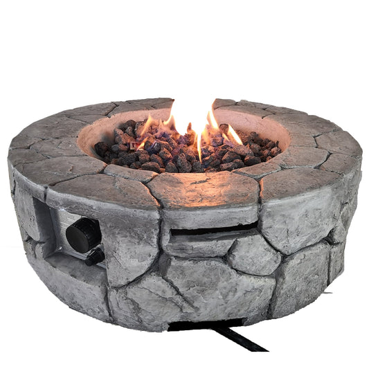 Mondawe 9Inch  H x 28Inch  W Fiber Reinforced Concrete Outdoor Fire pit