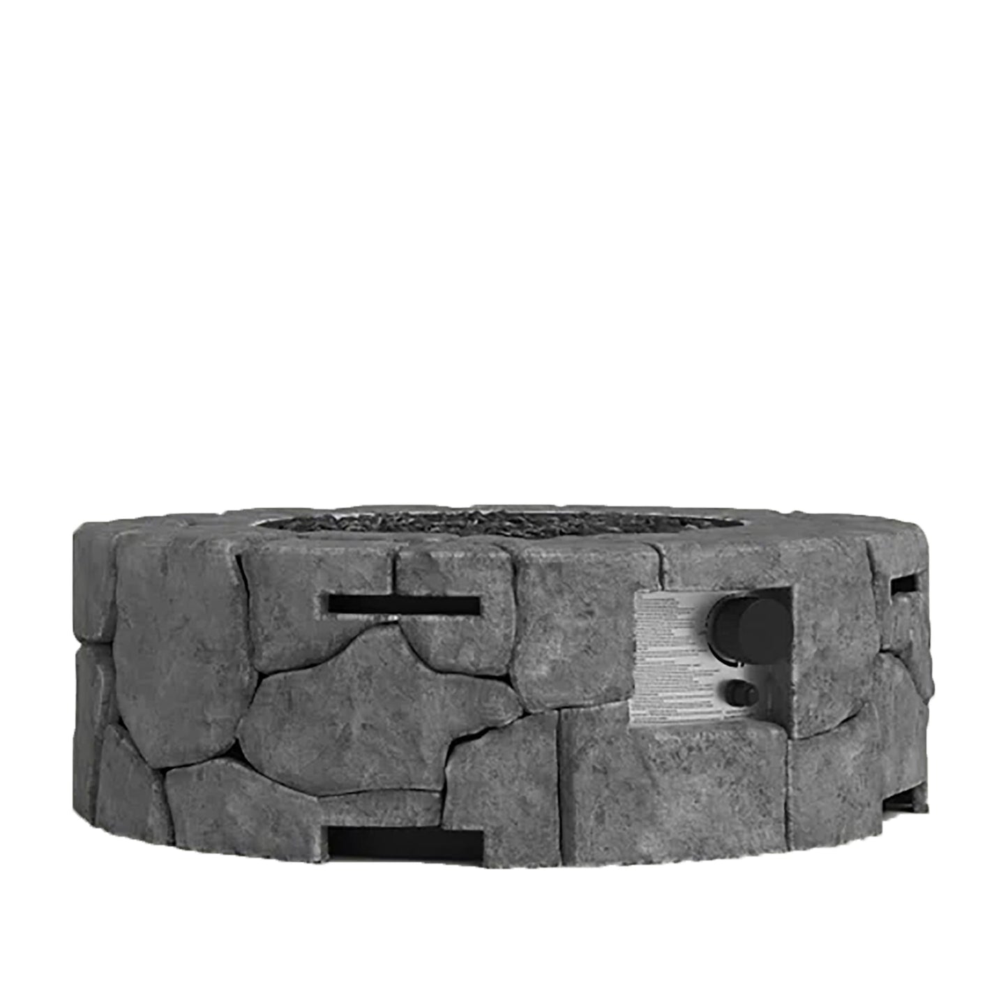 Mondawe 9Inch  H x 28Inch  W Fiber Reinforced Concrete Outdoor Fire pit(Stone Gray)CM-1021