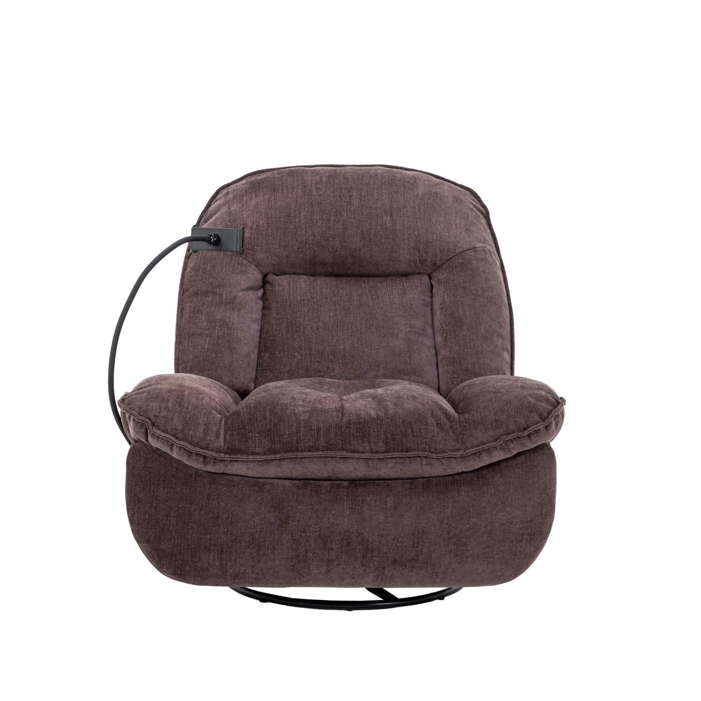 MONDAWE Indoor Velvet 360 Degrees Swivel Recliner Accent Chair with Massage