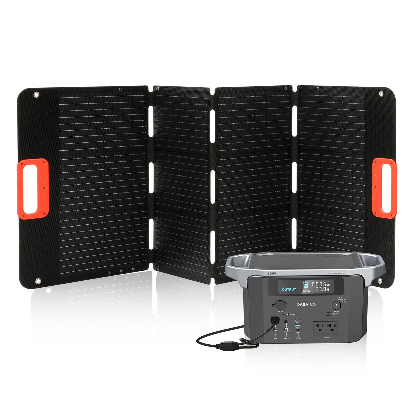 Mondawe Black Portable Power Station 647Wh£¨25.9V 25Ah£©with 200W Solar Panels