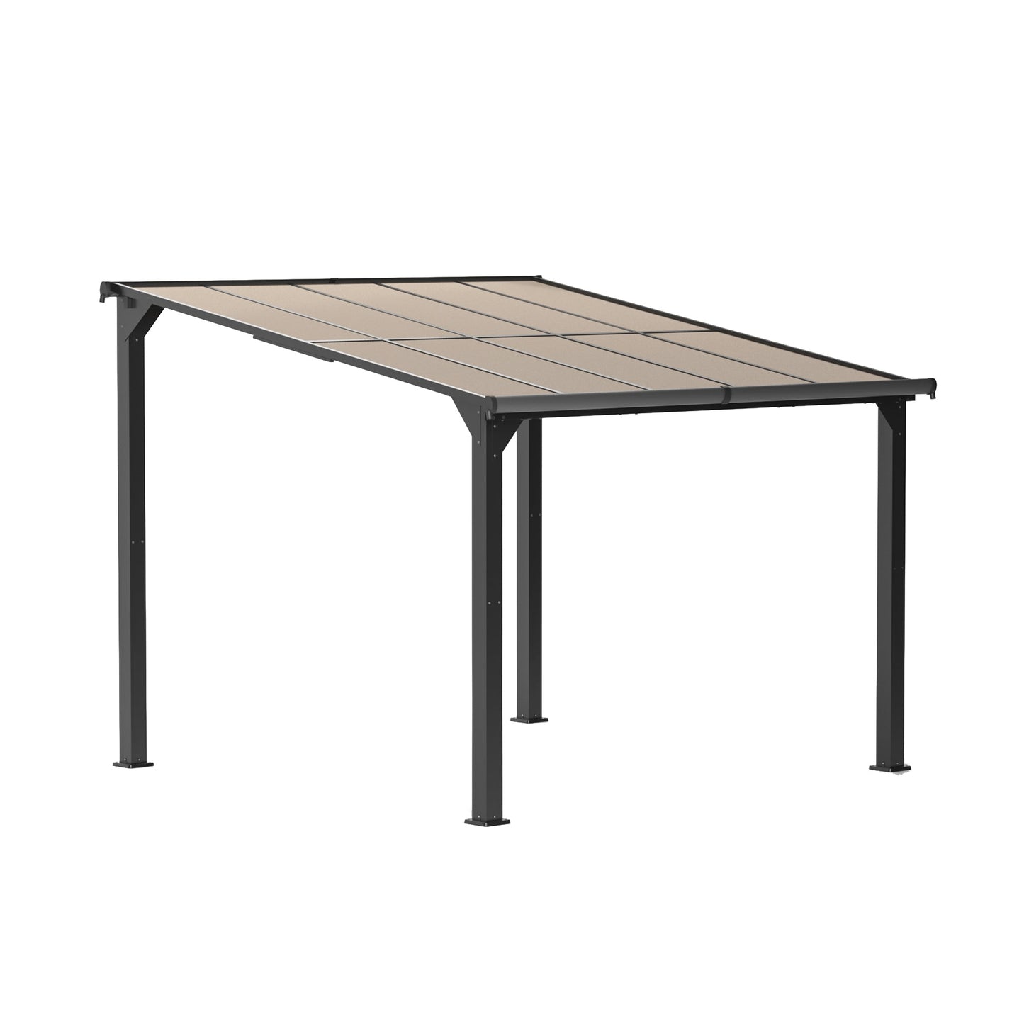 Mondawe Lean to Gazebo, Outdoor Pergola on Clearance for Patios, Hardtop Deck Awnings
