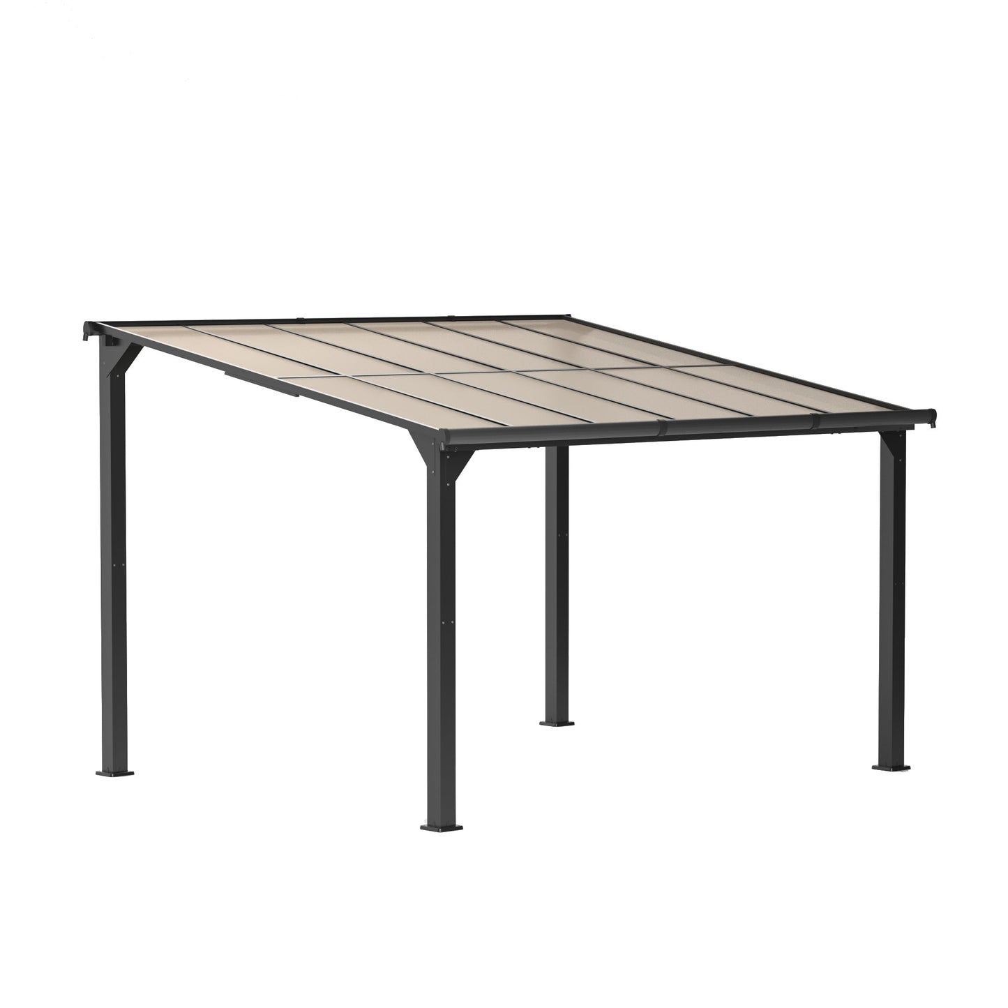 Mondawe Lean to Gazebo, Outdoor Pergola on Clearance for Patios, Hardtop Deck Awnings