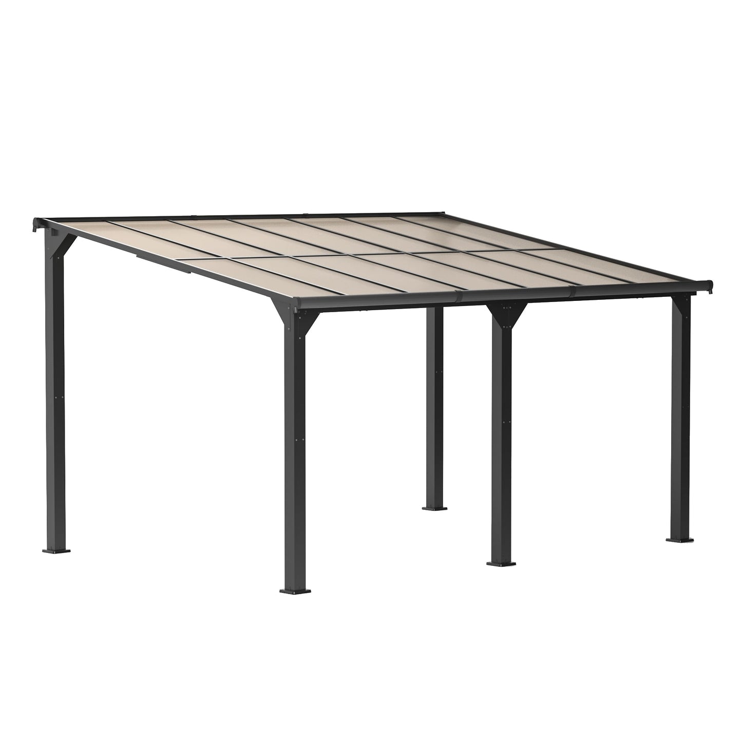 Mondawe Lean to Gazebo, Outdoor Pergola on Clearance for Patios, Hardtop Deck Awnings