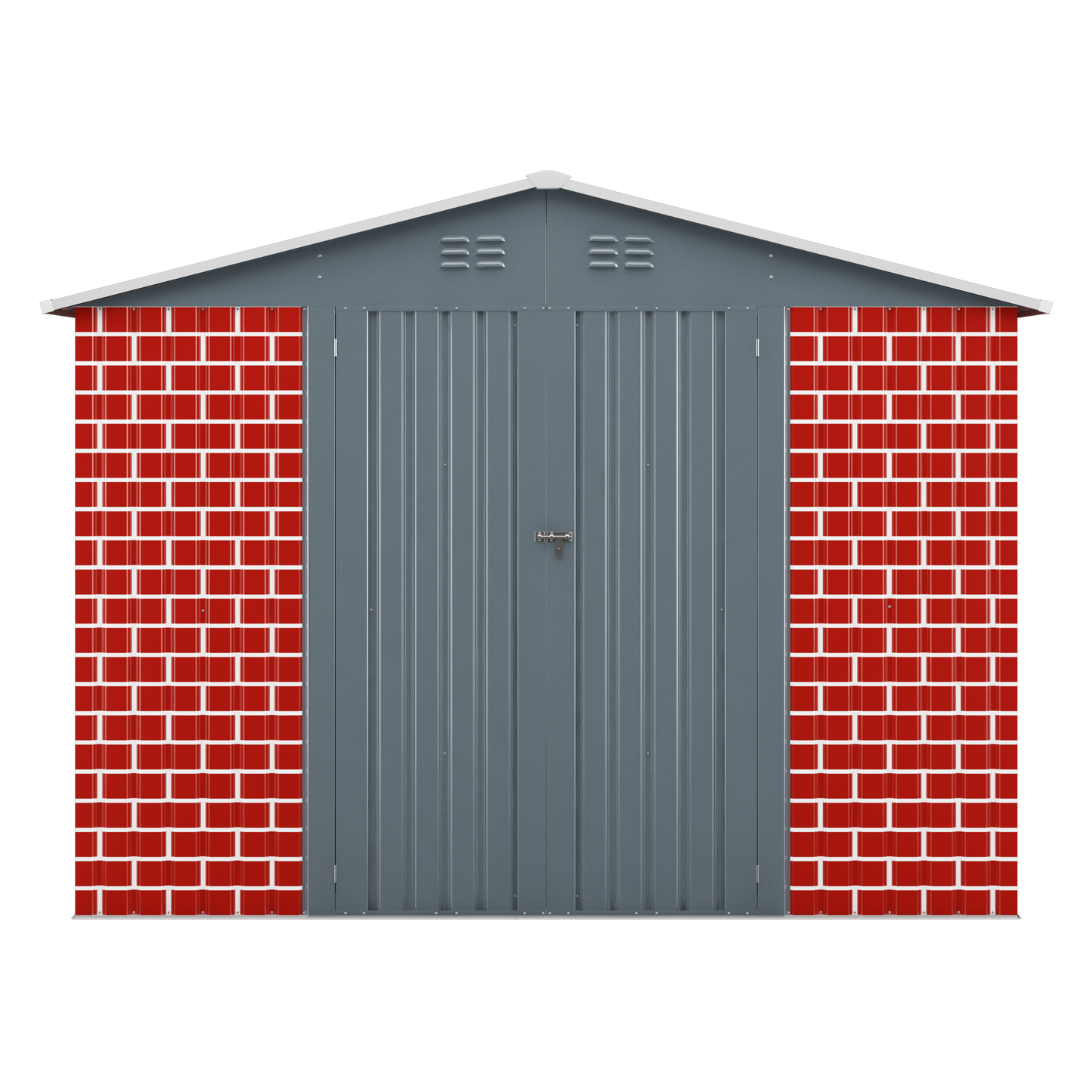 Mondawe 12 x 8 Ft Outdoor Metal Storage Shed, Garden Tool Shed with Lockable Doors, Vents