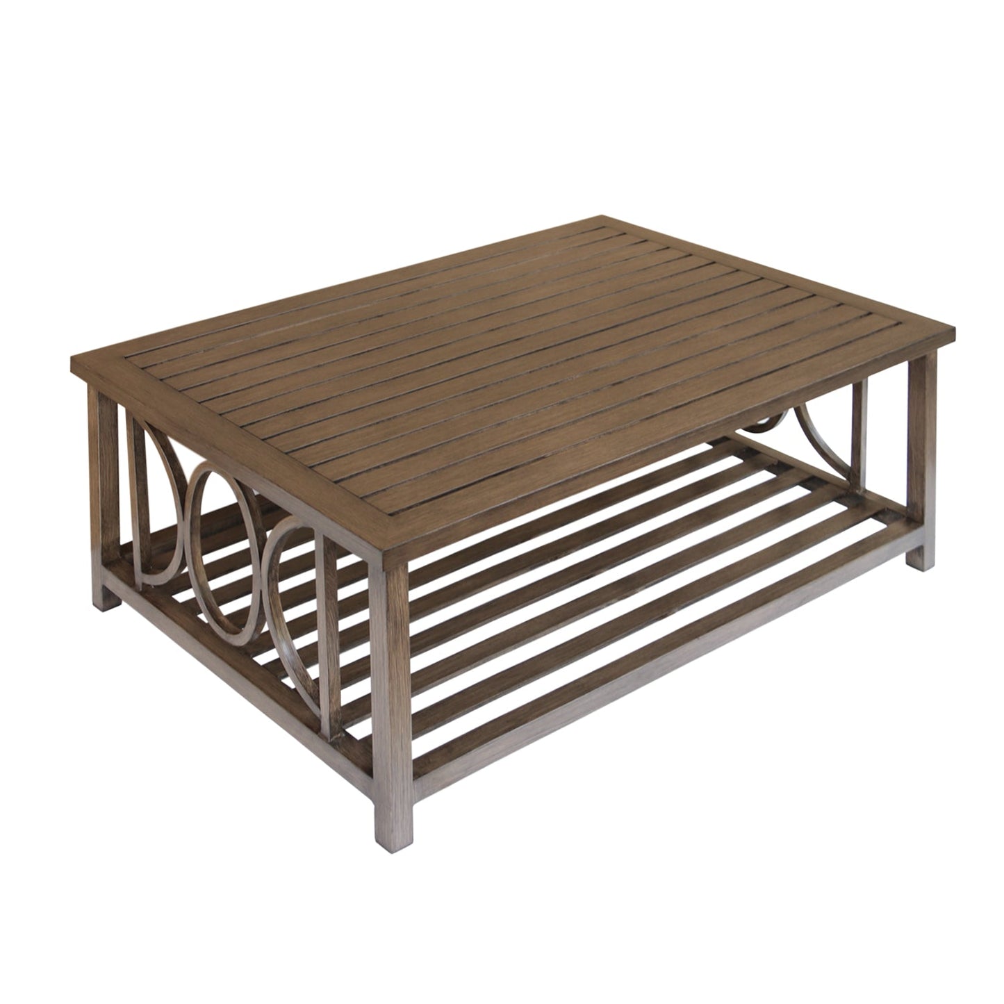 MONDAWE 48-in Rectangle Patio Coffee Table Alum Frame