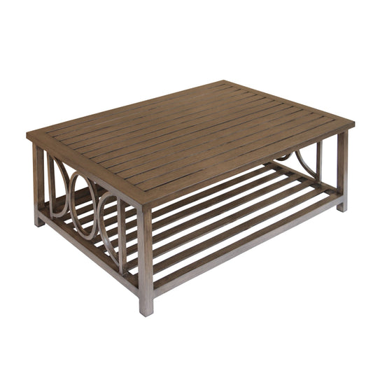 MONDAWE 48-in Rectangle Patio Coffee Table Alum Frame