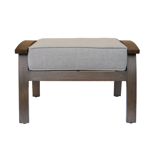 MONDAWE Ottoman With Cast Shale Sunbrella Fabric Cushion