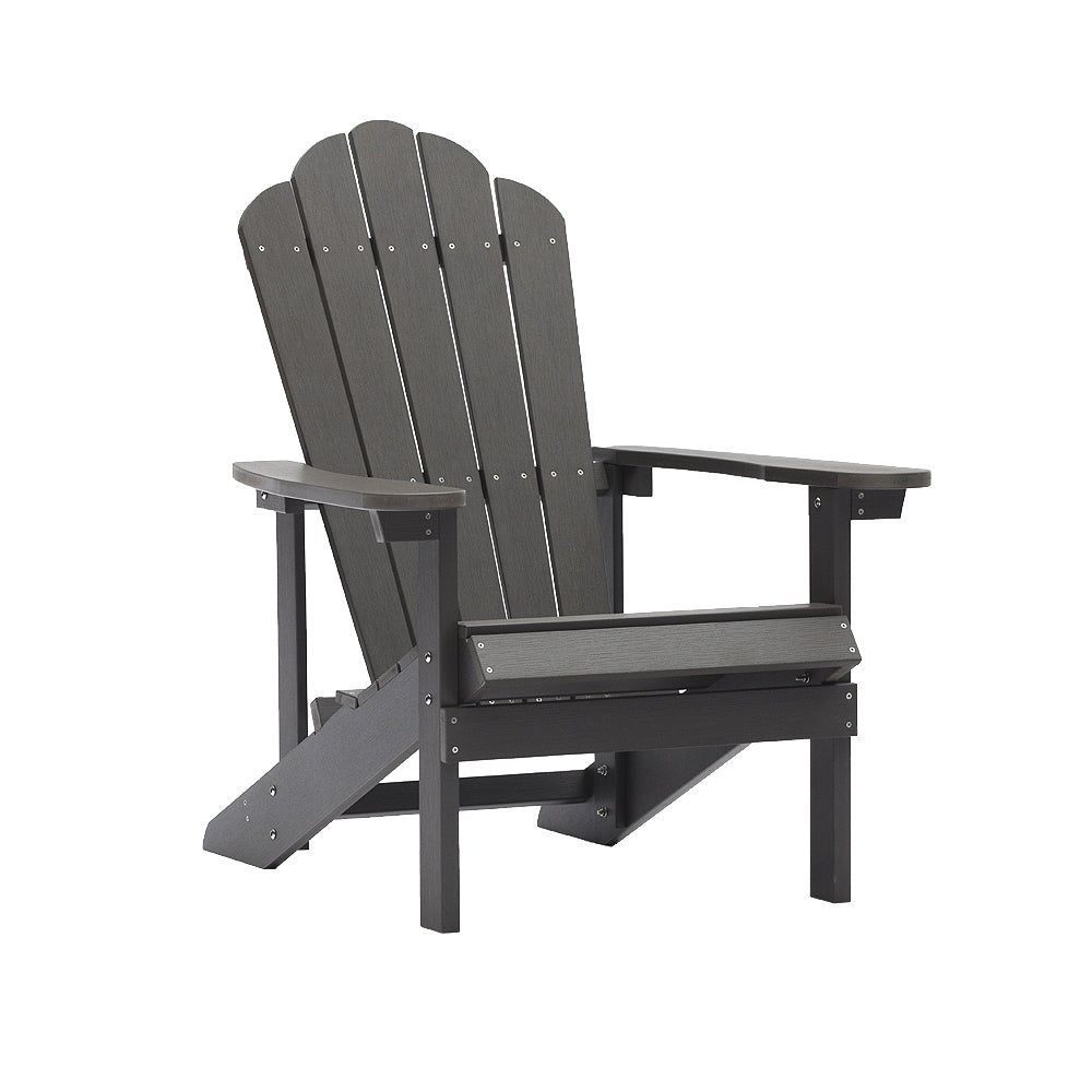 MONDAWE Outdoor Patio Reclining Slat Polyethylene Plastic Adirondack Chair