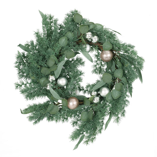 26 inch PINENEEDLE WREATH WITH BALL