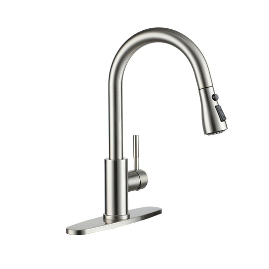 Mondawe pull down kitchen faucet,Brushed nickel