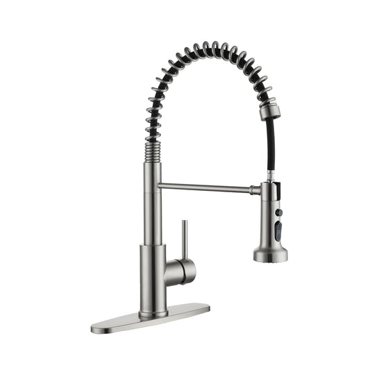 Mondawe pull down kitchen faucet,Brushed nickel