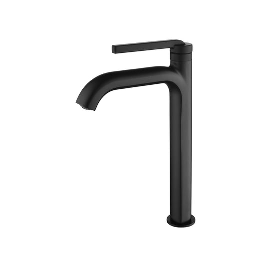 Mondawe Single Handle Single Hole Bathroom Faucet Modern Brass Bathroom Basin Faucets Matte Black