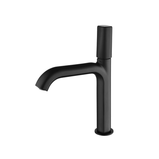 Mondawe Single Handle Single Hole Bathroom Faucet Modern Brass Bathroom Basin Faucets Matte Black