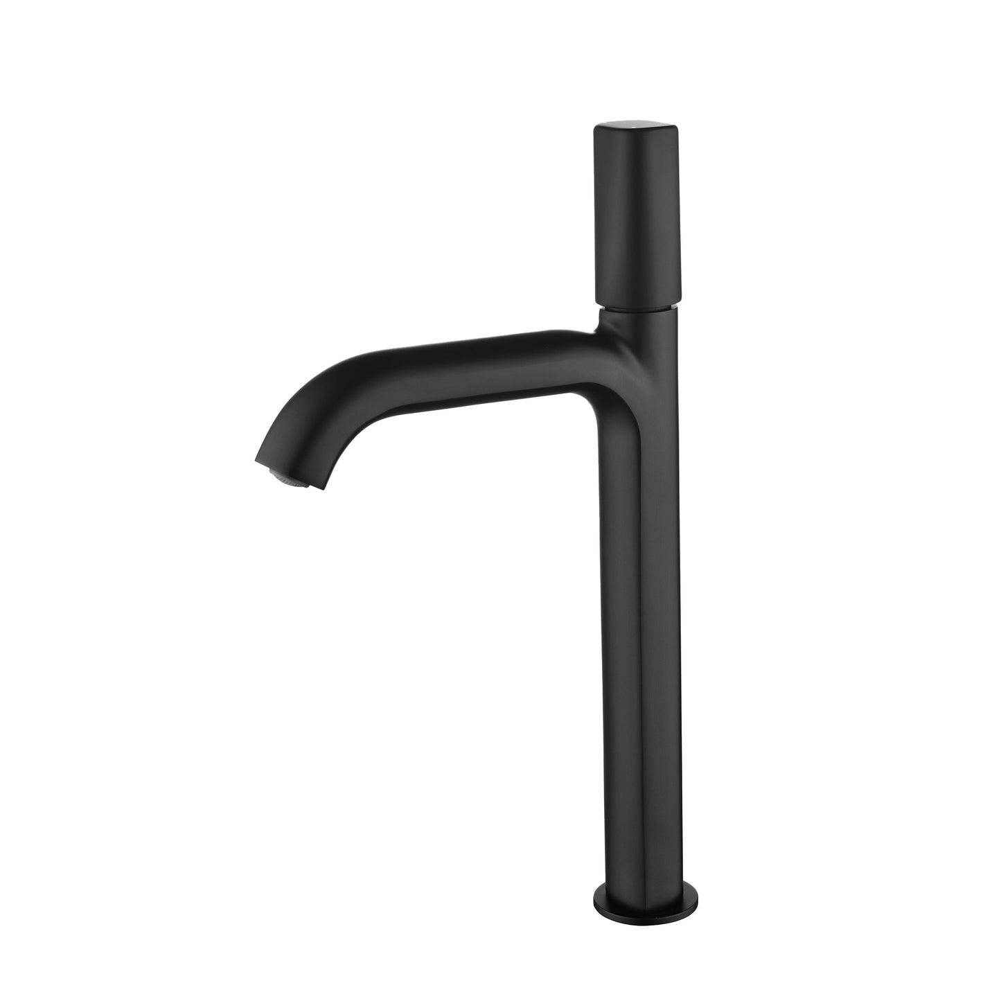 Mondawe Single Handle Single Hole Bathroom Faucet with Water Supply Hoses Matte Black