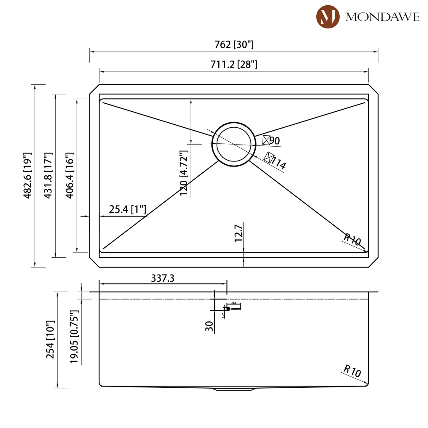 Undermount 30-in x 19-in Brushed Stainless Steel Single Bowl Workstation Kitchen Sink