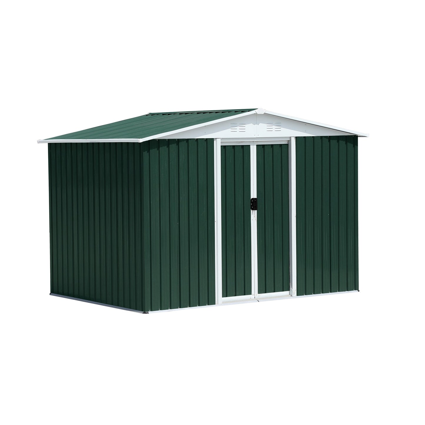 Mondawe Outdoor Storage Garden Bike Shed 8x6 Feet Apex Roof With Aluminum Alloy Frame and Sliding Door