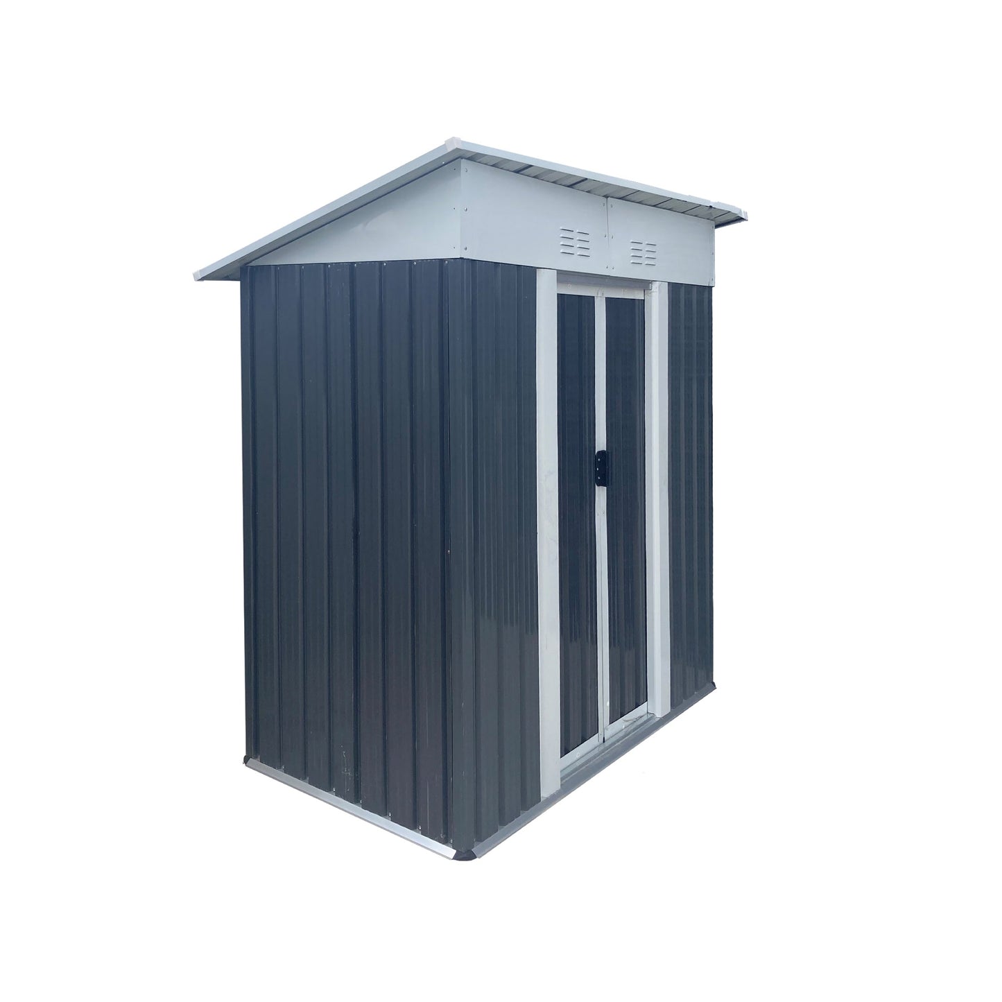 Mondawe 5FTx3FT Small Mini Pent Roof Outdoor Tool Bike Storage Garden Shed With Aluminum Alloy Frame And Sliding Door