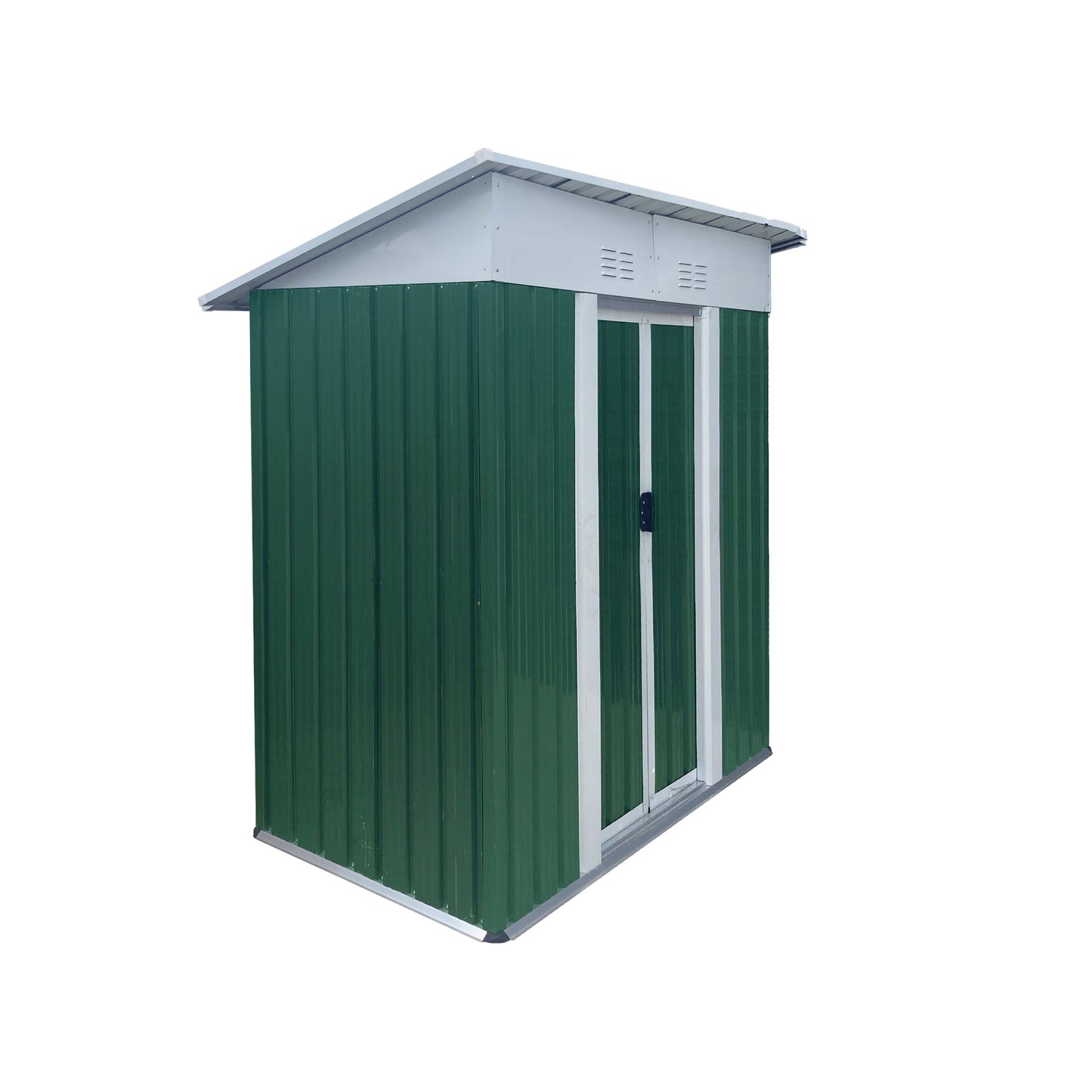Mondawe 5FTx3FT Small Mini Pent Roof Outdoor Tool Bike Storage Garden Shed With Aluminum Alloy Frame And Sliding Door