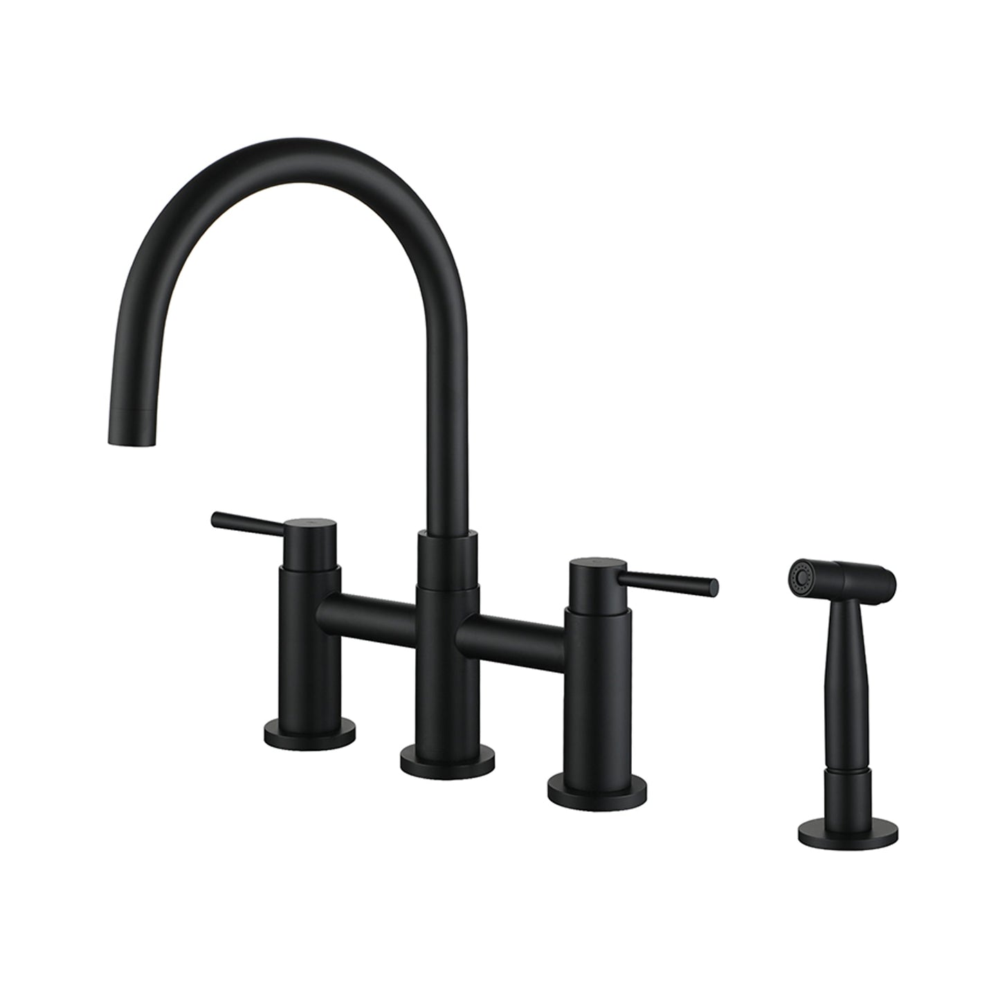 Mondawe 3-Hole Pull-Down Sprayer Kitchen Faucet with Side Sprayer