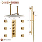 16in Ultra Thin Luxury Thermostatic Mist Shower Head 6 brass Body jets Shower Set