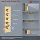 16in Ultra Thin Luxury Thermostatic Mist Shower Head 6 brass Body jets Shower Set