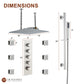 16in Ultra Thin Luxury Thermostatic Mist Shower Head 6 brass Body jets Shower Set