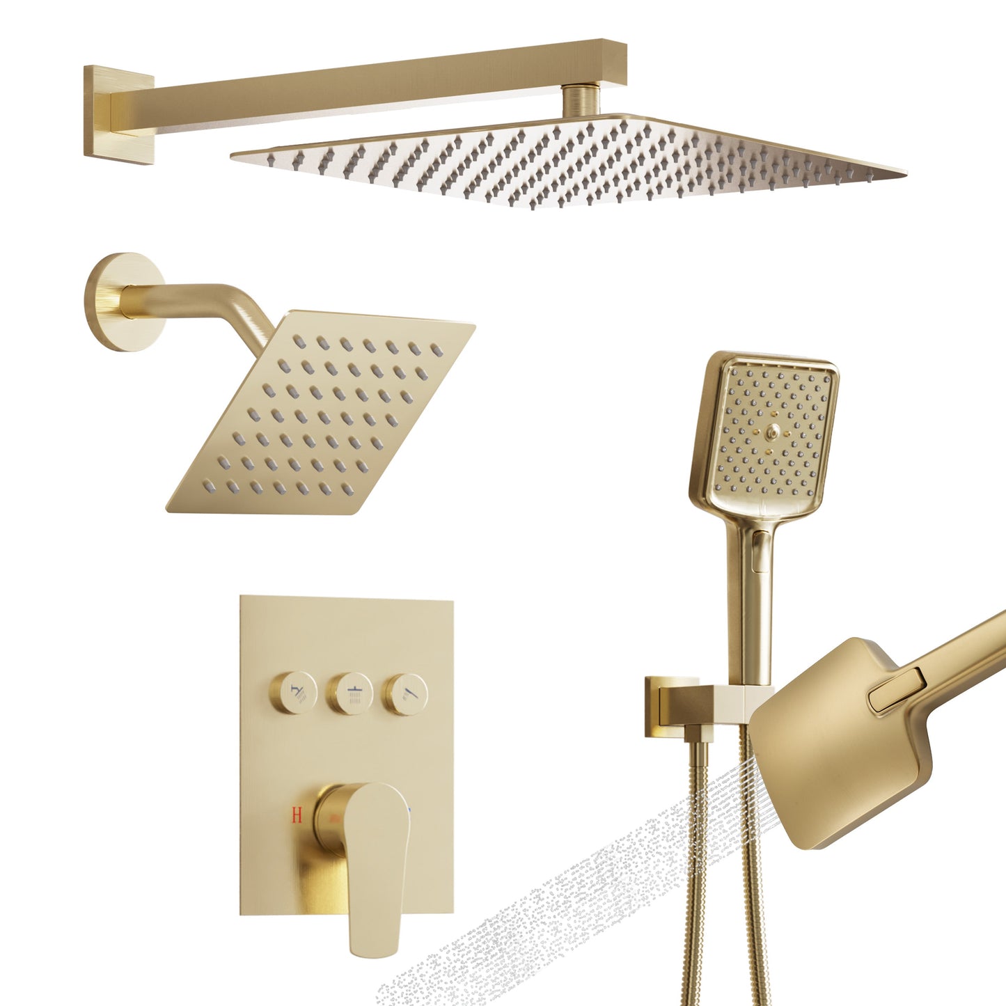BR01025AJ12_PRNT Mondawe 3-Function Dual Shower Head Pressure-balanced Shower System with 4 Sprays Handheld