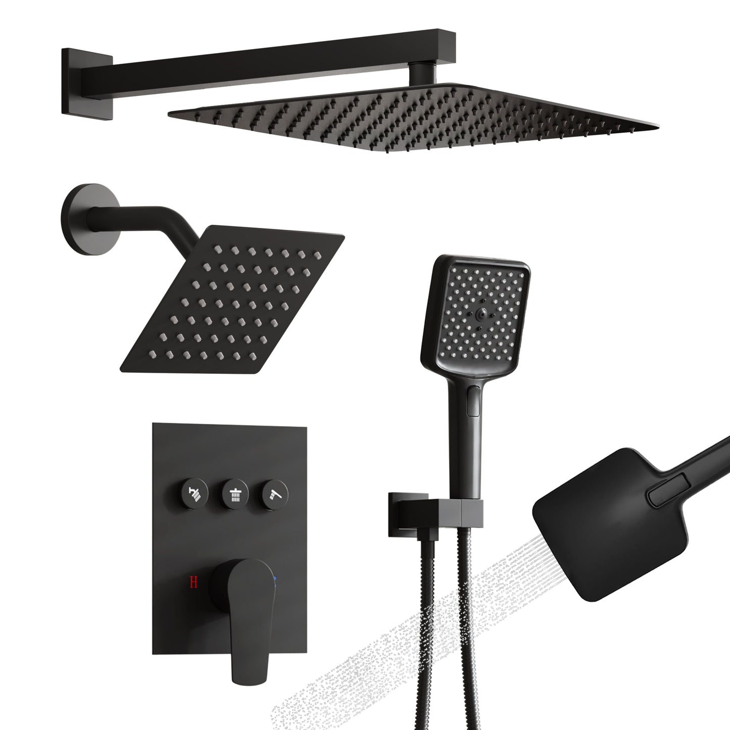 BR01025AJ12_PRNT Mondawe 3-Function Dual Shower Head Pressure-balanced Shower System with 4 Sprays Handheld