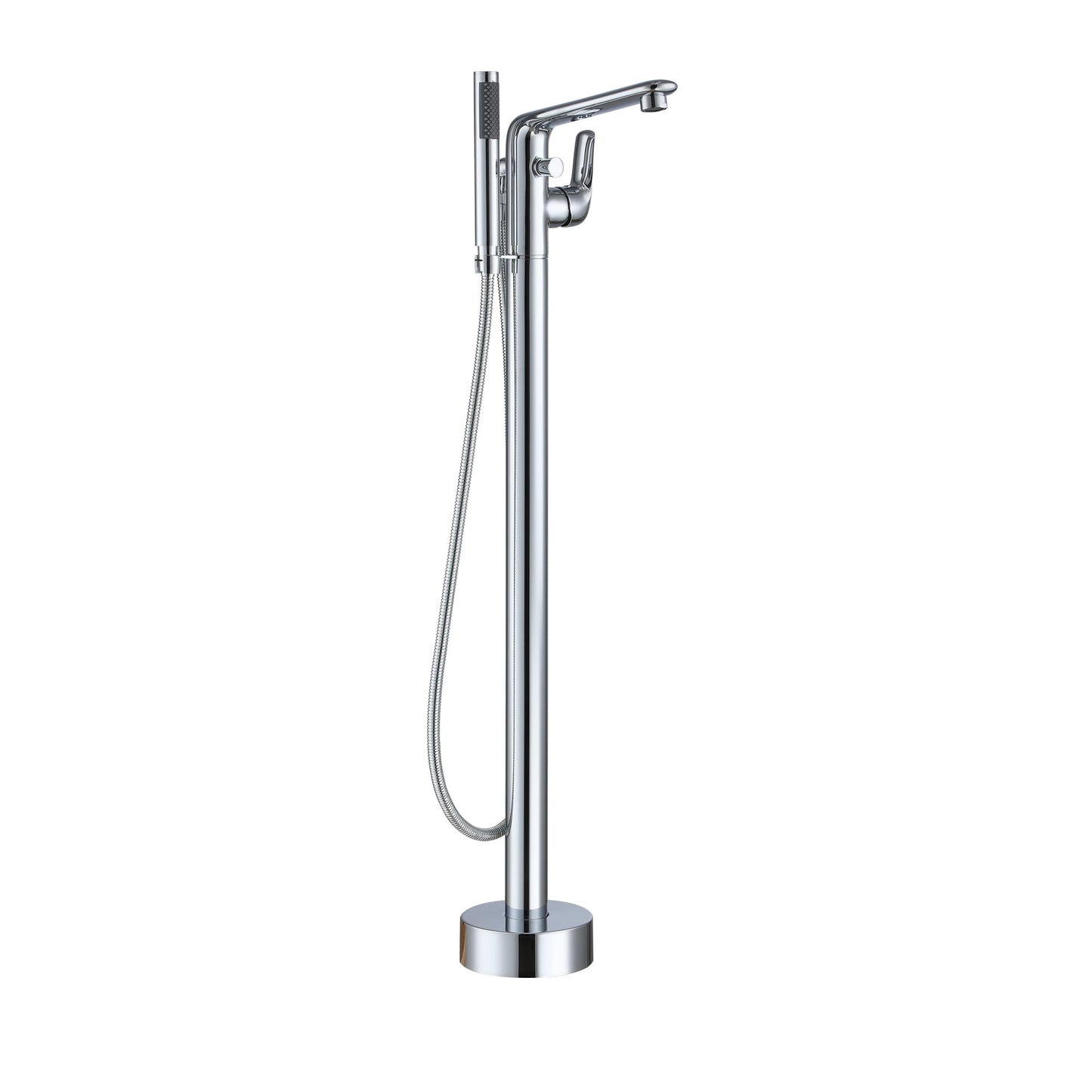 MONDAWE Single-Handle Modern Floor Mount Freestanding Bathtub Faucet with Handheld Shower