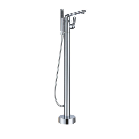 MONDAWE Single-Handle Modern Floor Mount Freestanding Bathtub Faucet with Handheld Shower