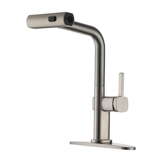 Mondawe 360 Swivel Single Handle Pull Out Sprayer Kitchen Faucet