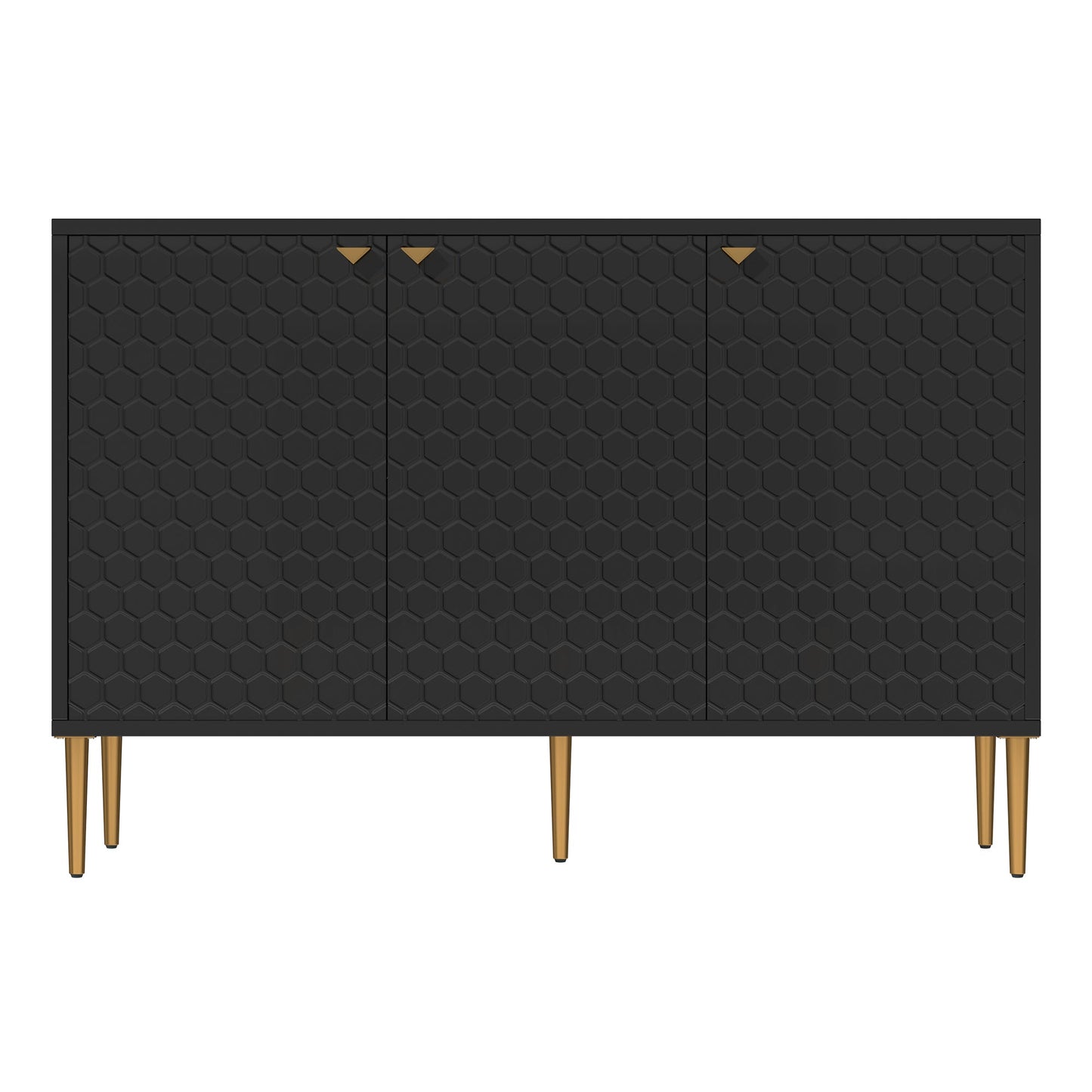 MONDAWE Free Standing Storage Cabinet, 3-Door Sideboard with Metal Knobs and Adjustable Shelf Accent Cabinet