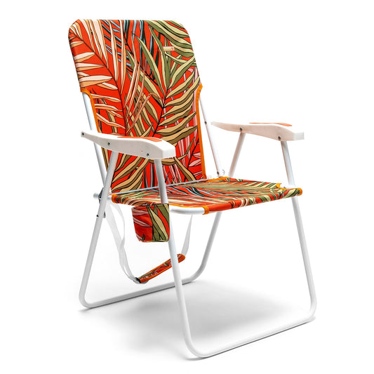 MONDAWE Metal Frame Beach Chair Folding Lounge Chair with Side Pocket for Outdoor Relaxation