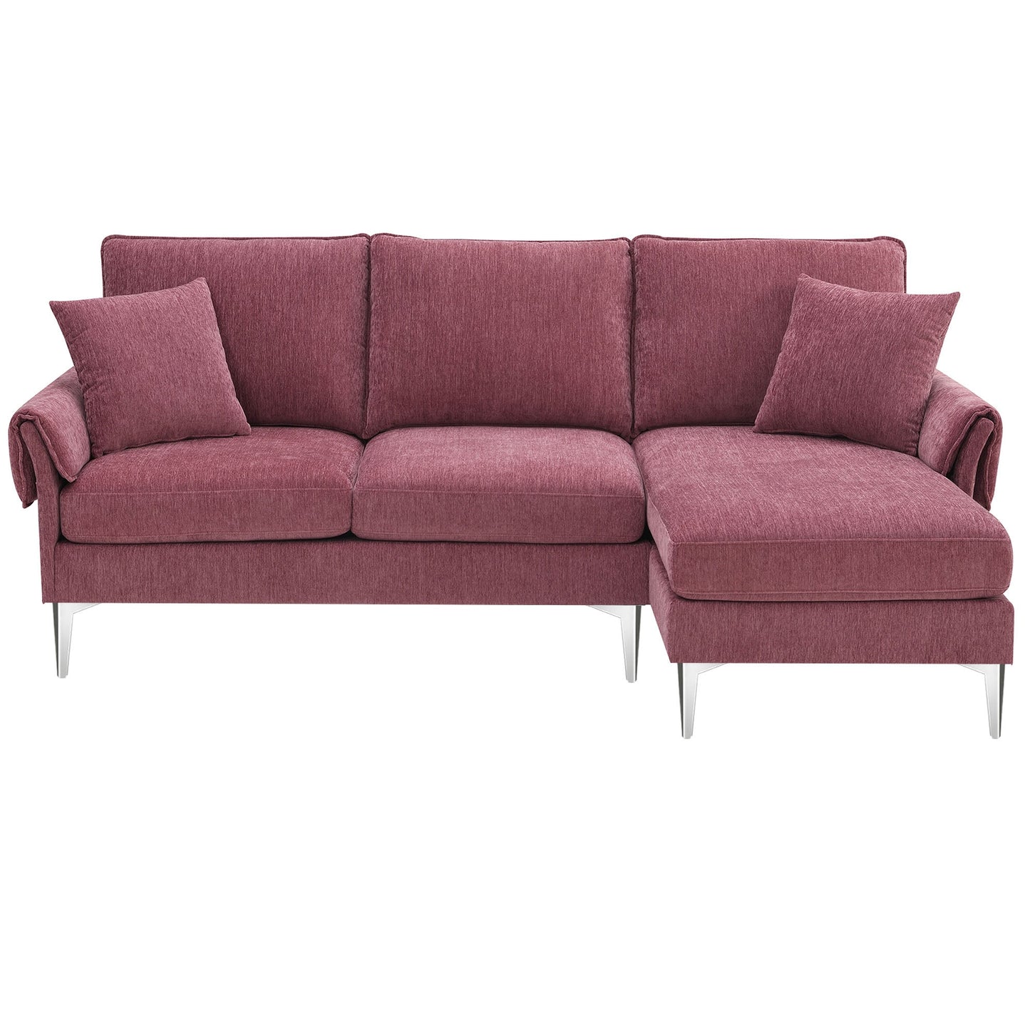 MONDAWE Convertible Sectional Sofa Modern Chenille L-Shaped Sofa Couch with Reversible Chaise Lounge