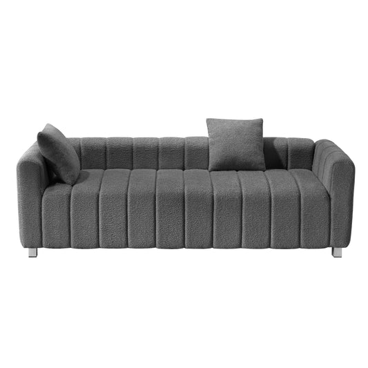 MONDAWE Modern Teddy Velvet Sofa 2-3 Seat Mid Century Indoor Couch Exquisite Upholstered Loveseat