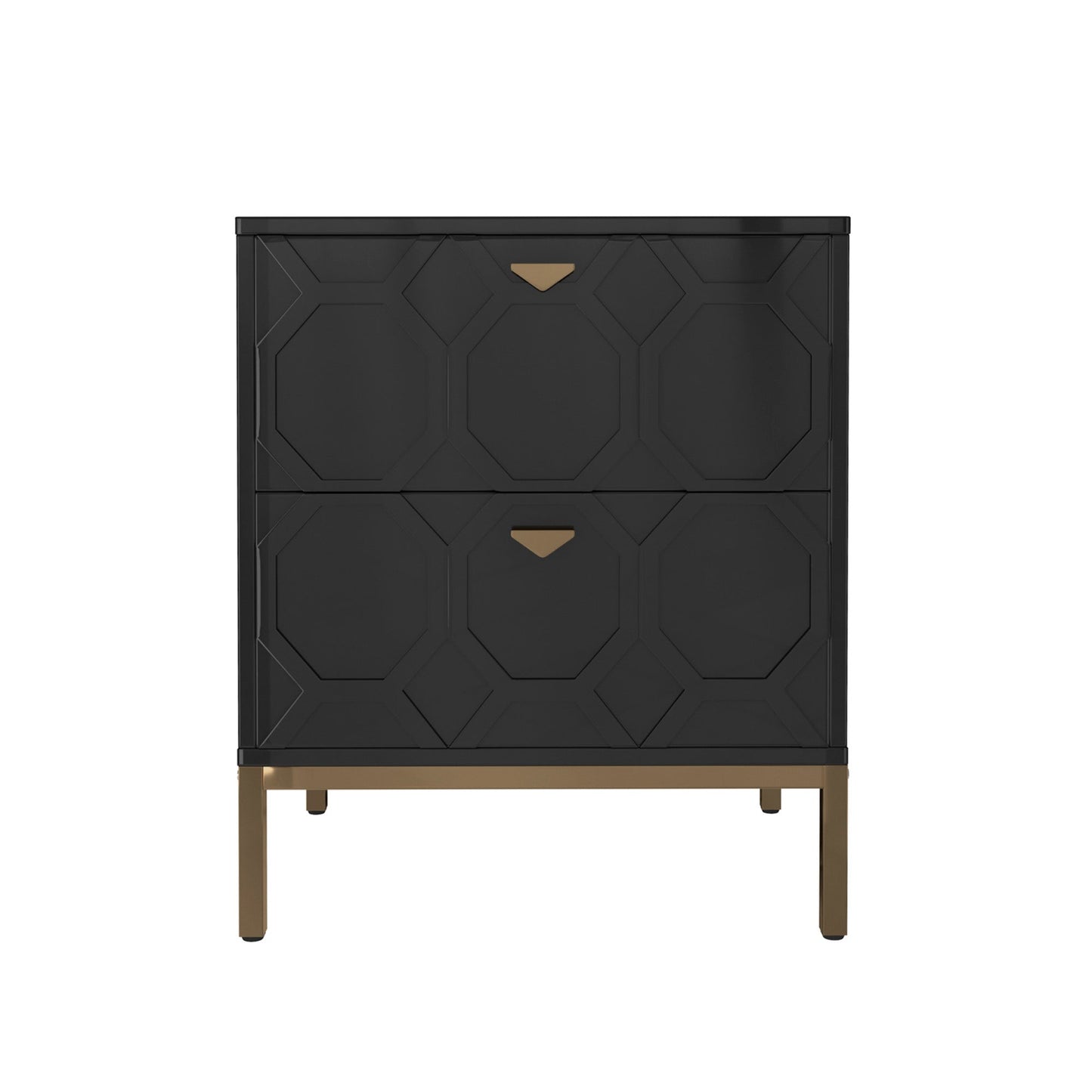 MONDAWE Modern Design 2 Drawer Wood Nightstand Stylish Accent Cabinet for Living Room,Bedroom