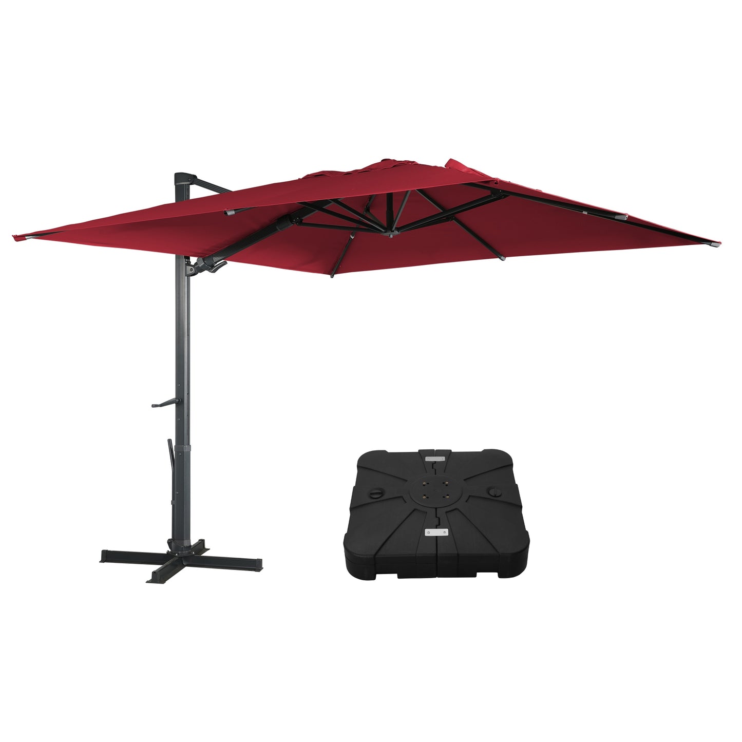 MONDAWE 10 ft Cantilever Patio Umbrella with Base Included